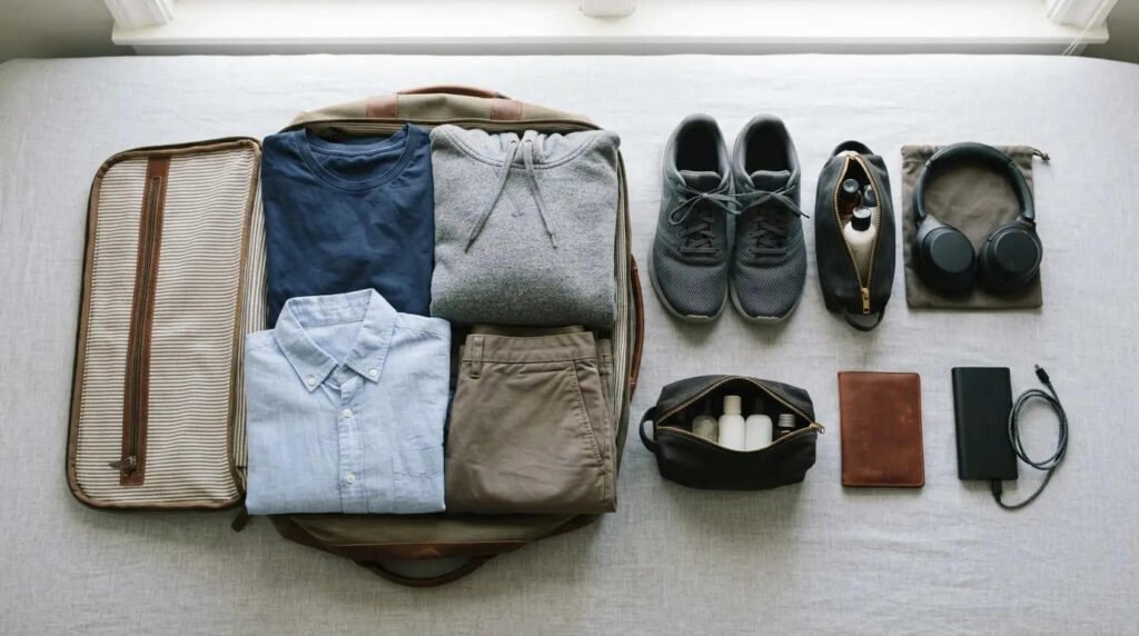 men's travel essentials